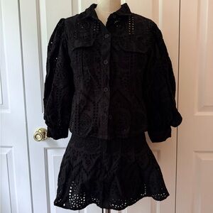 Love the Label Three piece jacket and skirt set eyelet